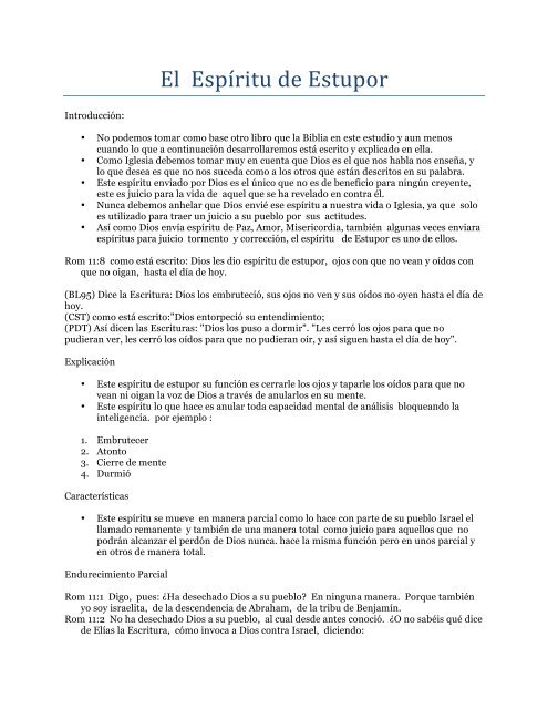 El impactante significado del espíritu de estupor desentrañado